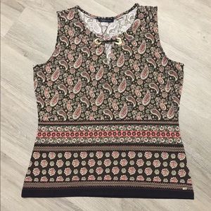 Tommy Hilfiger Brown Paisley Top